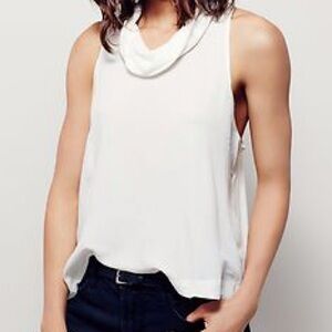 Free People City Lights Cowl Neck Blouse Tank Top Shirt